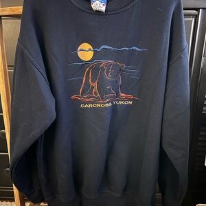 Carcross Yukon Bear Embroidered Sweatshirt - Black